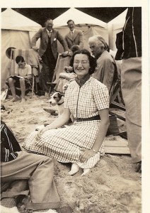 Cicely circa aged 19 with Christopher in background